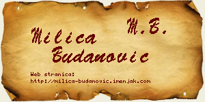 Milica Budanović vizit kartica